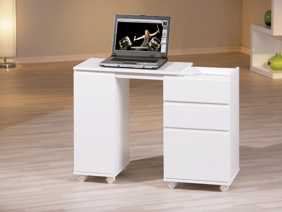 Multifunkcijska Pisalna Miza Laptop Office, Bela - bela, Konvencionalno, leseni material (66/37/72cm)