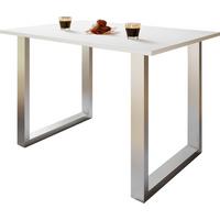 Pisalna Miza Lona, Bela, Srebrna, 110x80cm - srebrne barve/bela, Design, kovina/leseni material (110/80/76cm) - MID.YOU