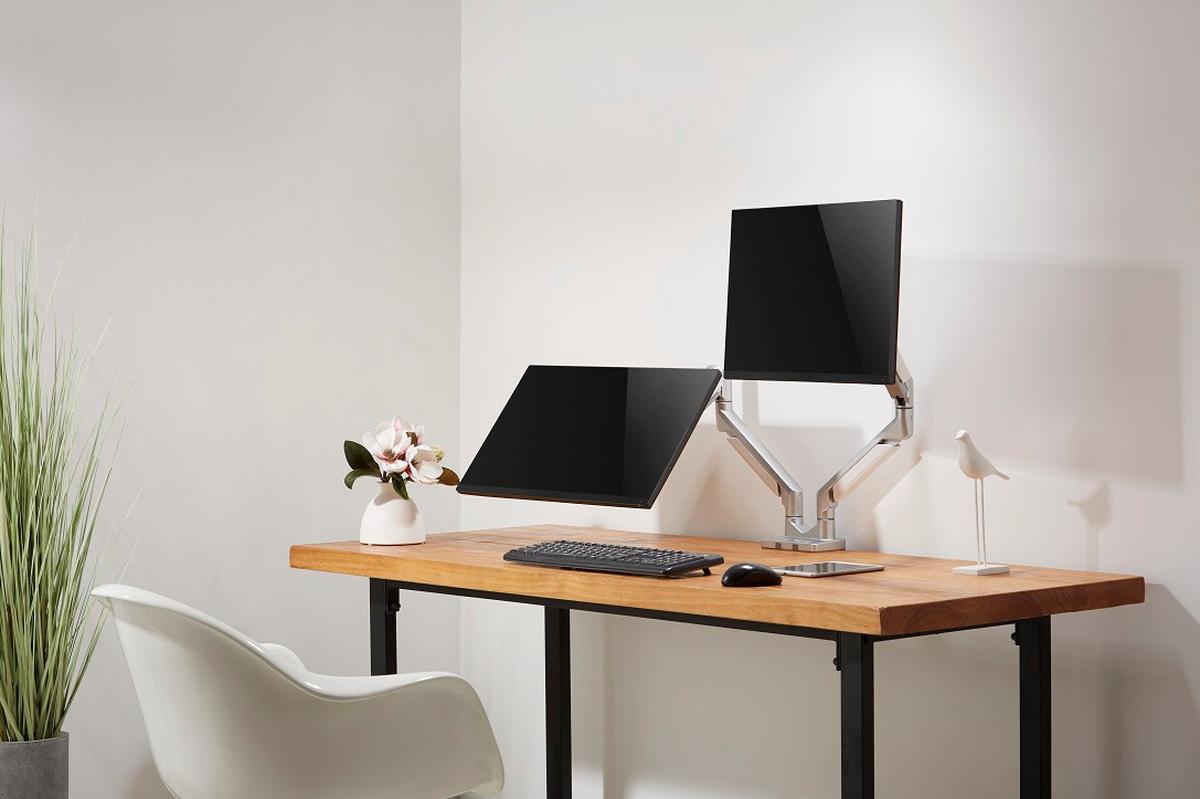 UCHWYT DO MONITORA CLEA 2 - biały/szary, Design, tworzywo sztuczne/metal (110/69,7/11,6cm) - Boxxx