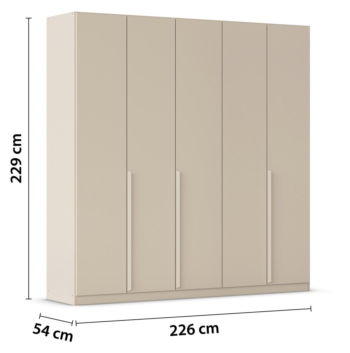 Drehtürenschrank Briona Champagnerfarben - Champagner, KONVENTIONELL, Holzwerkstoff (226/229/54cm) - Premium Living