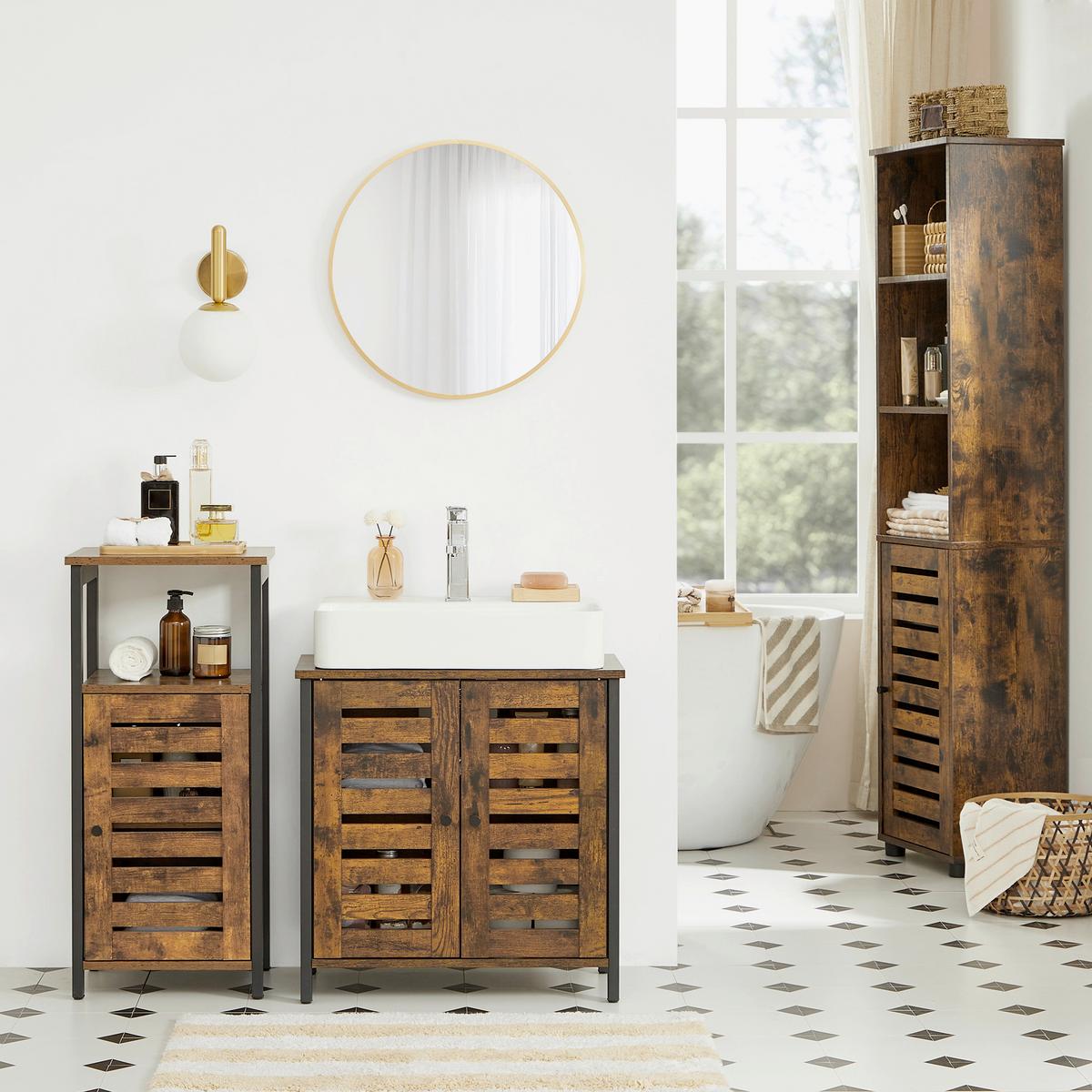 WASCHBECKENUNTERSCHRANK WASHBASIN CABINET - Schwarz/Braun, MODERN, Holzwerkstoff/Kunststoff (60/60/30cm) - MID.YOU