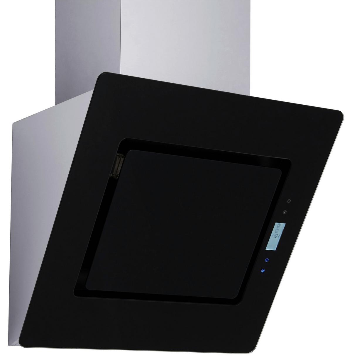 Dunstabzugshaube Elva Schwarz/Edelstahl B: ca. 60 cm - Edelstahlfarben/Schwarz, Trend, Glas/Metall (60/87,5-125,5/37cm) - Respekta