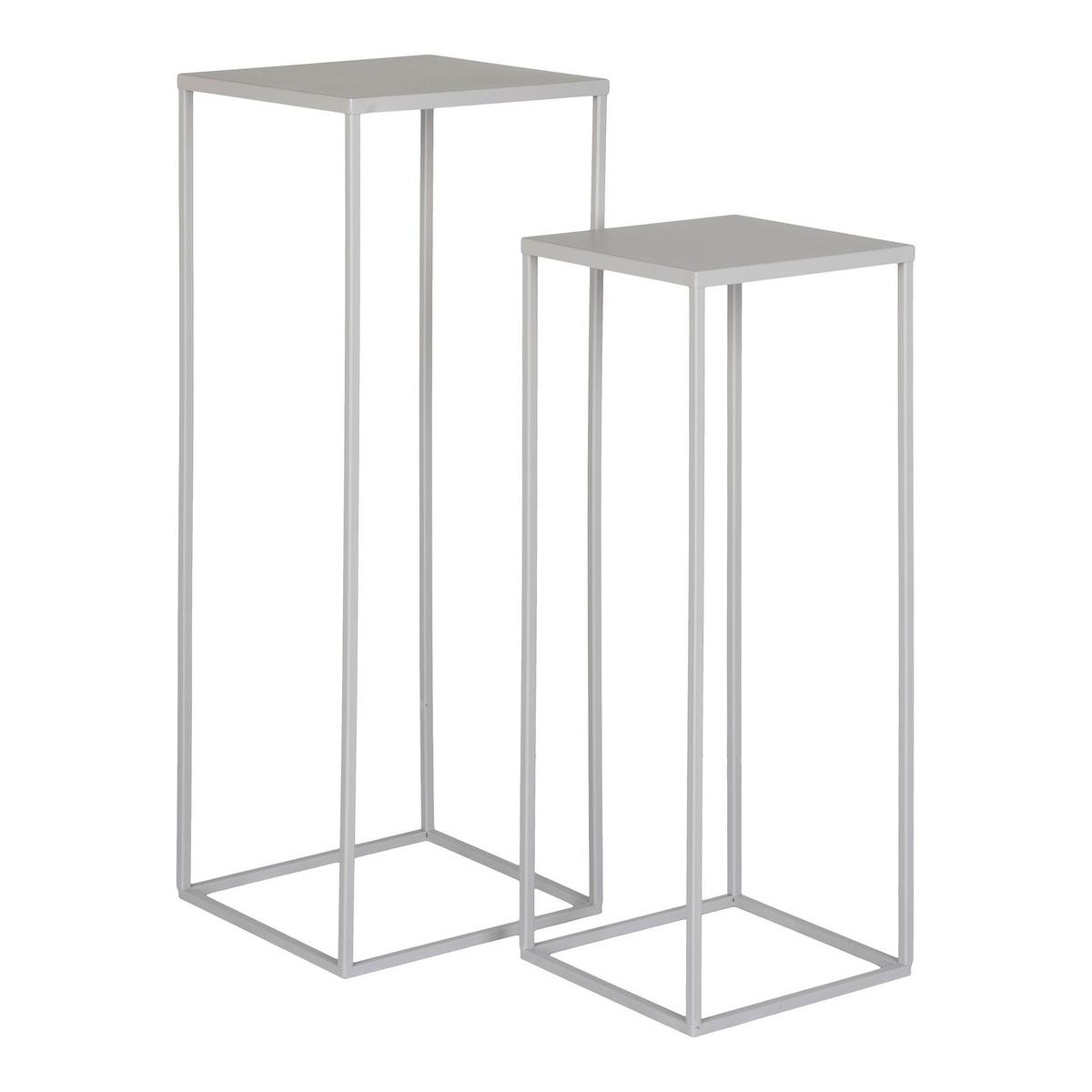 Blumentischset Beja Flower Hellgrau - Hellgrau, Design, Metall