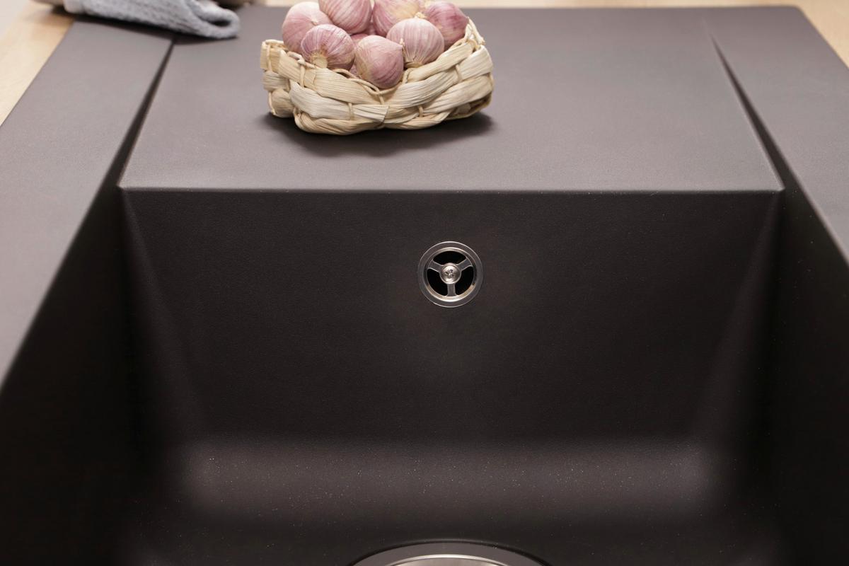 Spüle Respekta Denver 100X501BS Schwarz - Schwarz, Trend, Glas/Kunststoff (100/19,8/50cm) - Respekta