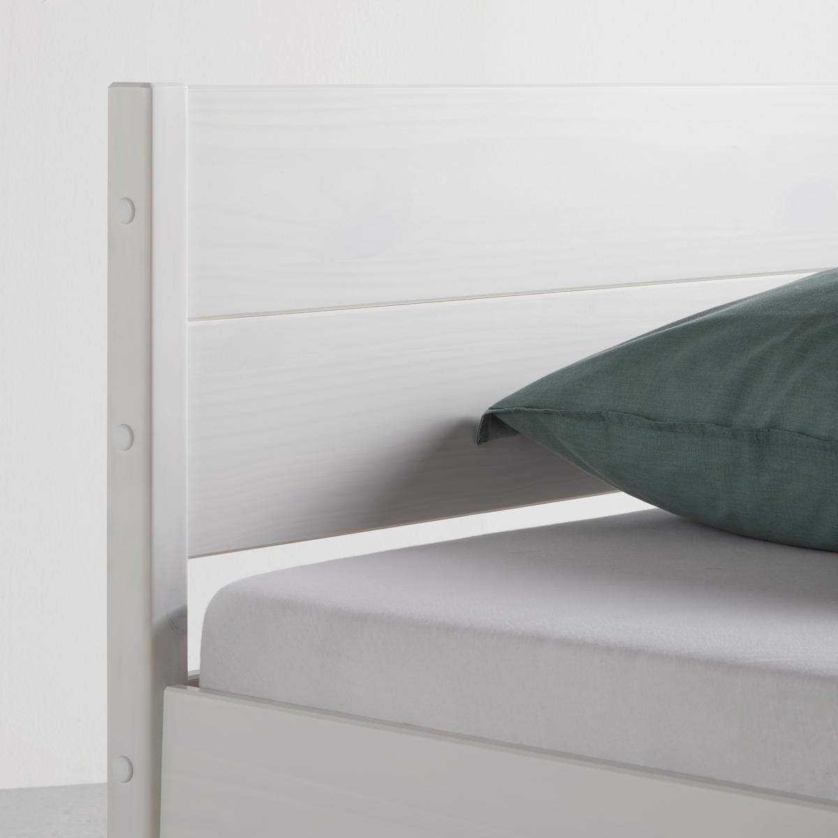 Stauraumbett Efektivo in Weiß ca. 140x200cm - Weiss/Naturfarben, Konventionell, Holz (140/200cm) - Zandiara