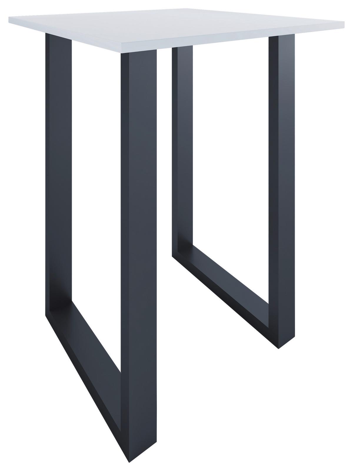 Bartisch XONA Schwarz/Weiß ca.80x102x80cm - Silberfarben/Schwarz, KONVENTIONELL, Holzwerkstoff/Metall (80/80/102cm)