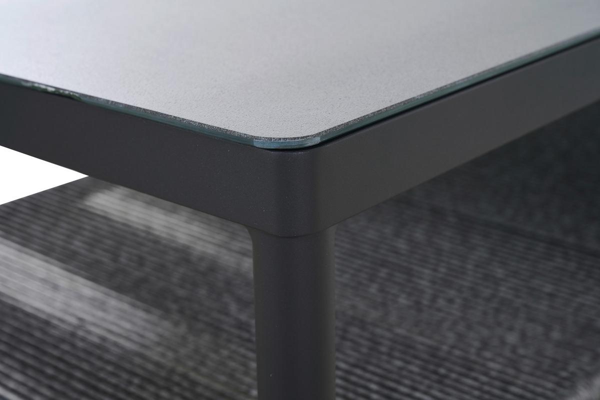 Loungegarnitur Kansas Grau - Grau, Basics, Kunststoff/Textil (145/76/73,5cm) - Siena Garden