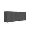 Sideboard Mailand Set 10 Anthrazit - Anthrazit/Schwarz, MODERN, Holzwerkstoff/Kunststoff (184,5/73/33cm) - MID.YOU