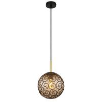 Viseča Svetilka 15659h - zlate barve/siva, Konvencionalno, kovina/umetna masa (25/120cm) - Globo