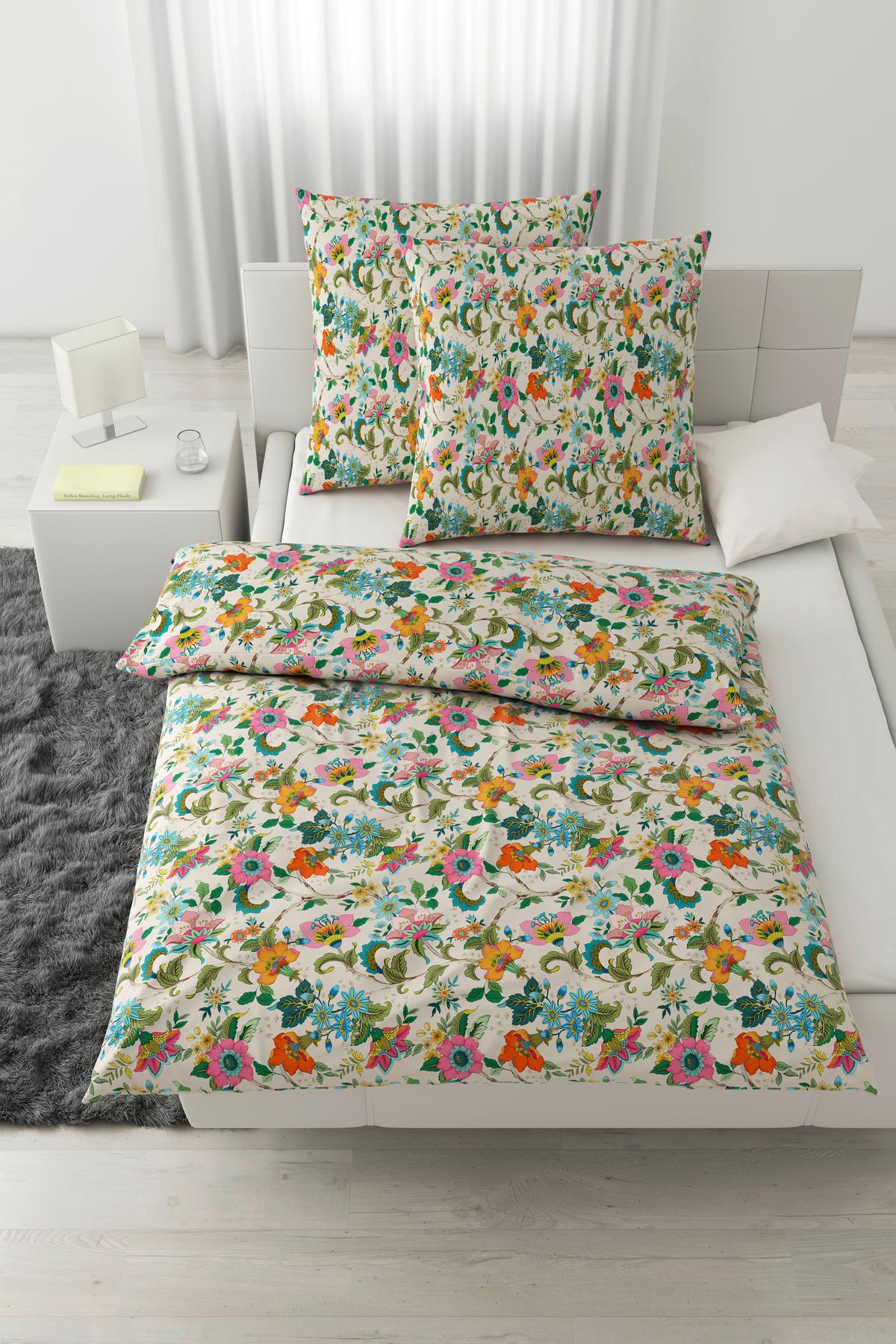 Bettwäscheset KAMIA ALLOVER XXL - Türkis/Rosa, Romantik / Landhaus, Textil (200/210cm) - Mömax