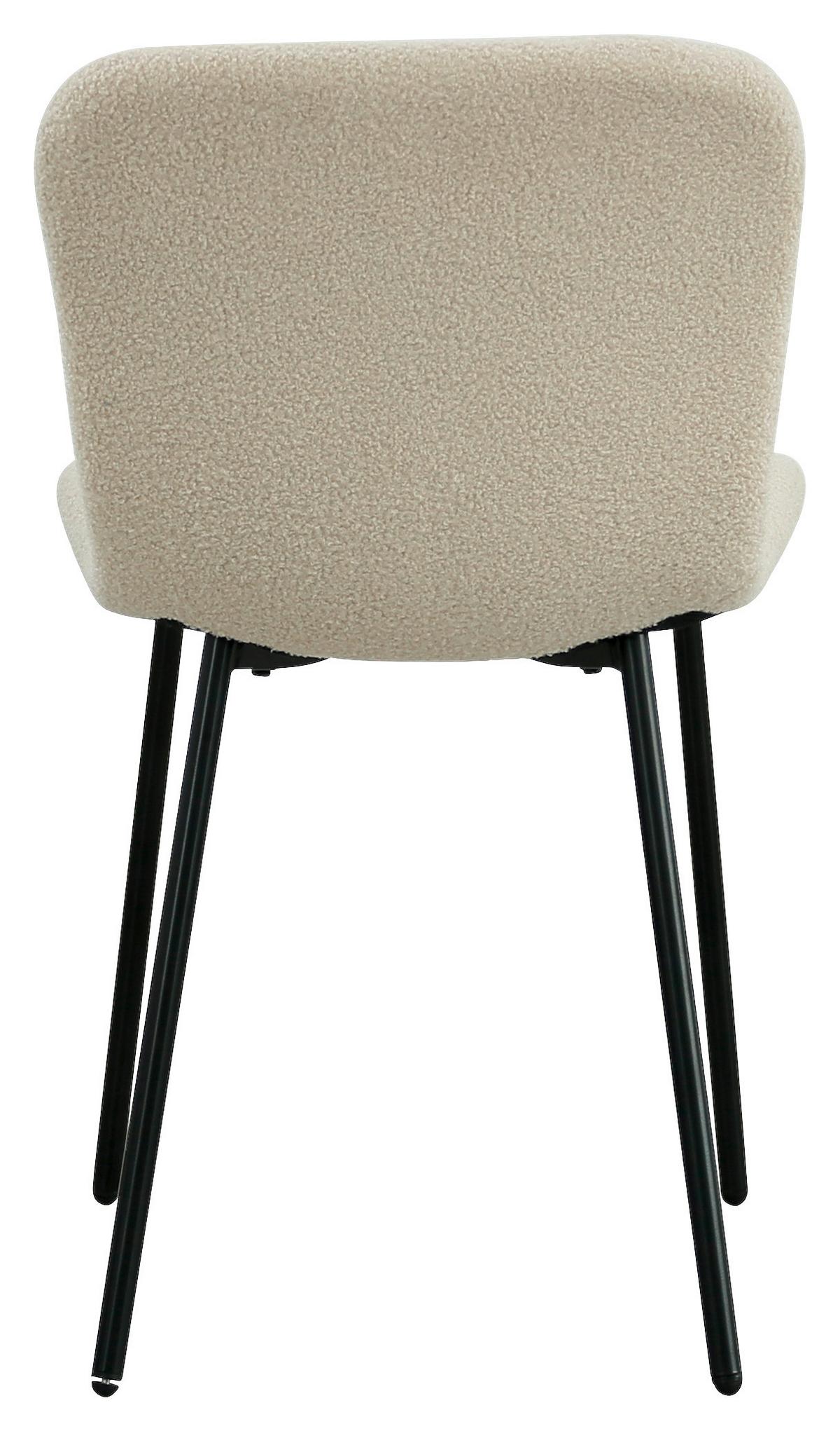 Stuhl Teddy in Beige/Schwarz - Beige/Schwarz, Design, Textil/Metall (44/79/51cm) - Mömax