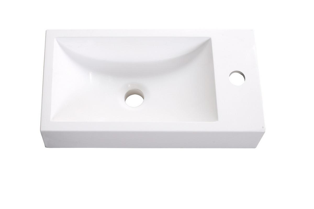 Mosdókagyló, Ráépíthető Porto - fehér, Modern, kerámia (48/25cm)