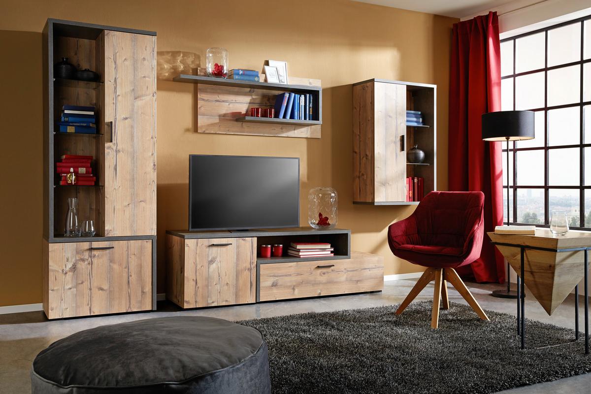 Kisasztal Piramis Forma Fa-fém Pyramide - natúr színű/fekete, Lifestyle, fa/fém (45/60/45cm) - Mömax