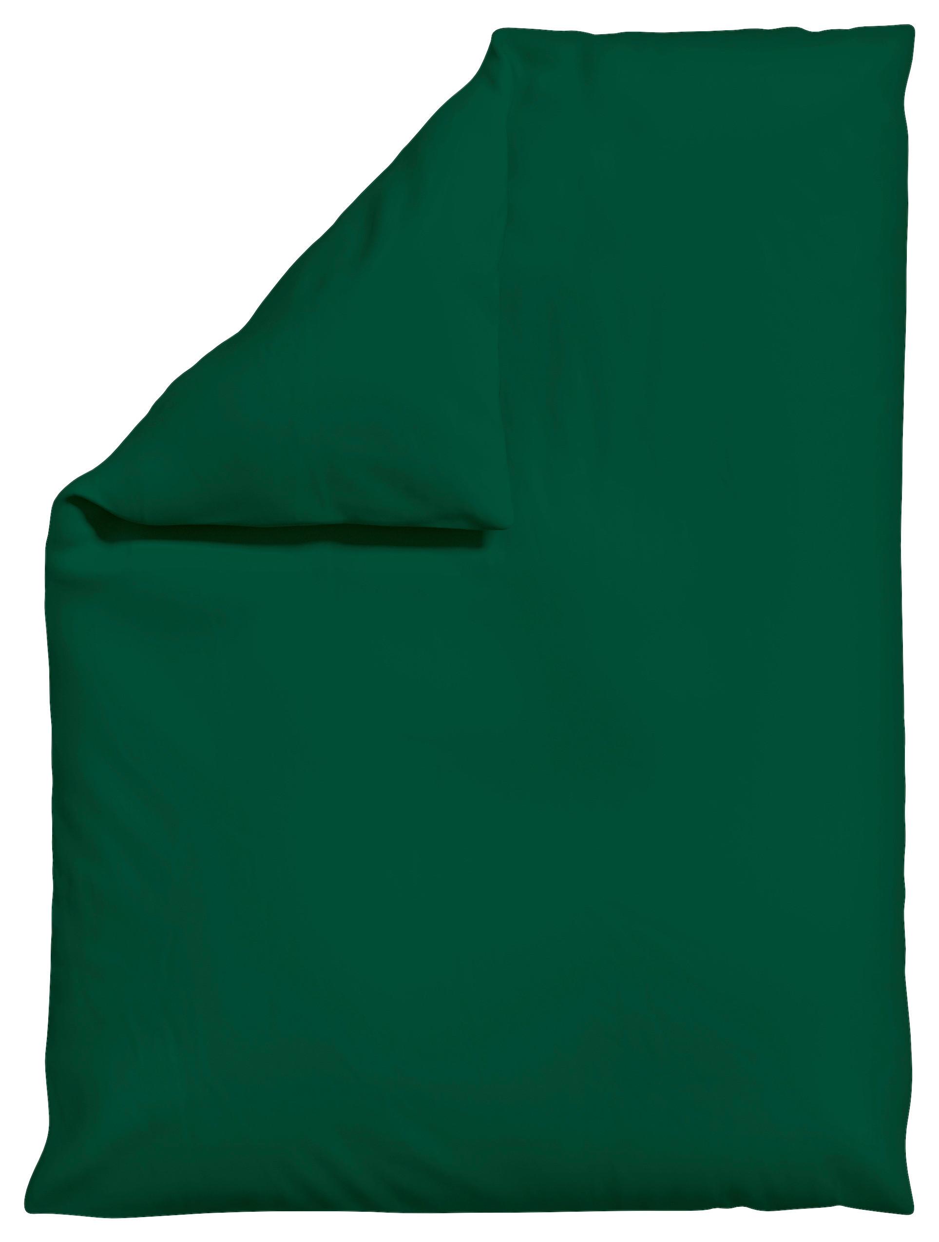 Bettdeckenbezug Woven Satin Dunkelgrün ca. 155x220cm - Dunkelgrün, Basics, Textil (155/220cm) - Schlafgut