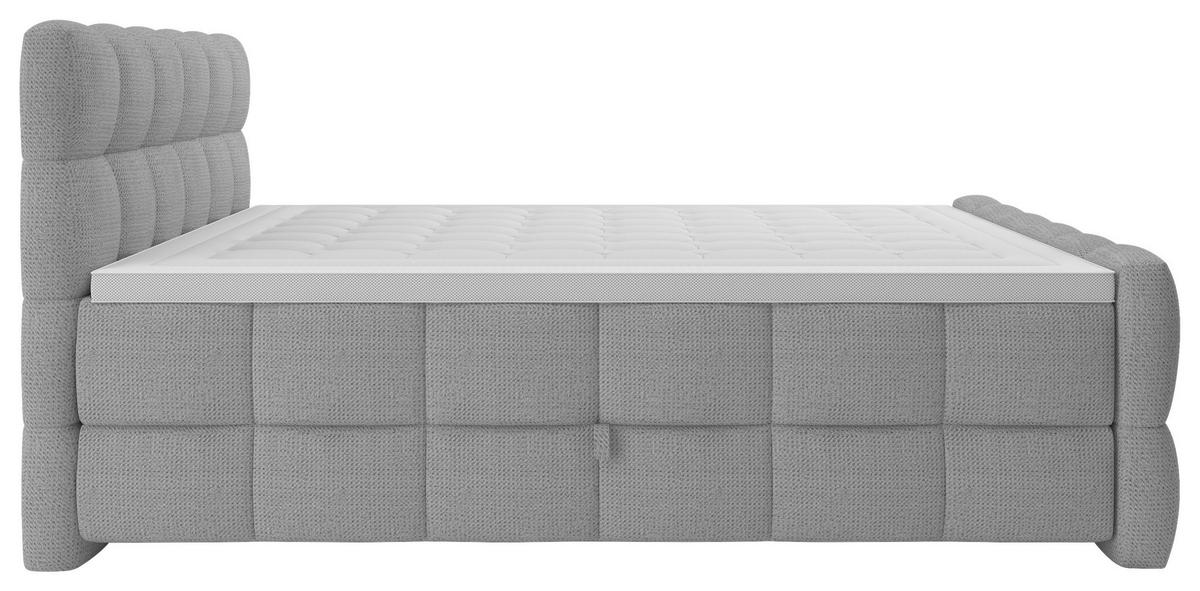 Boxspring Krevet Brisbane - svijetlo siva/crna, Trend, drvni materijal/drvo (180/200cm) - Premium Living