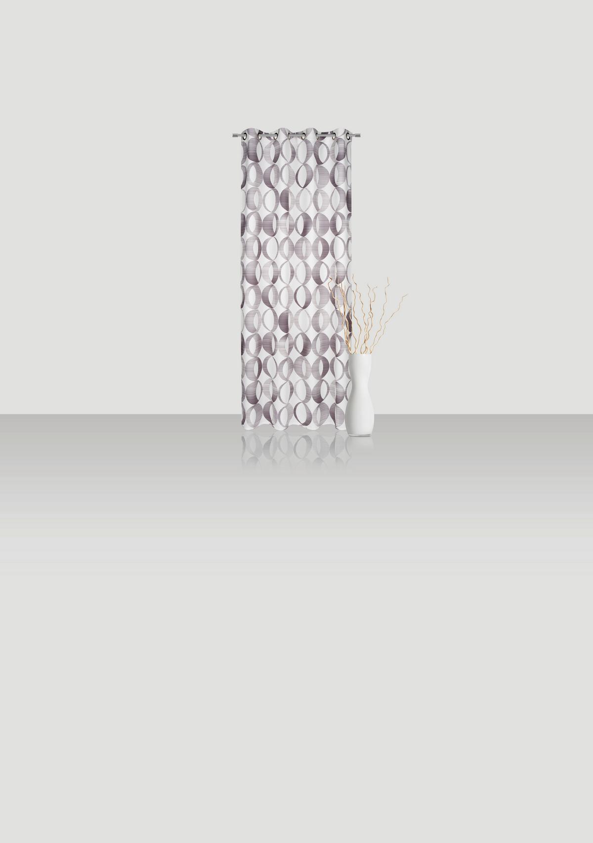 ZASŁONA NA PRZELOTKACH BELLINA - kolor srebrny, Lifestyle, tkanina (140/255cm) - Novel