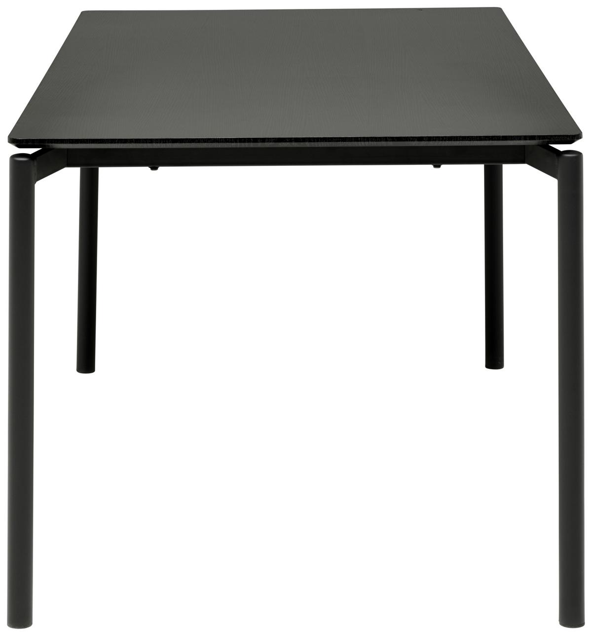 Jedilna Miza Lean, Črna, 160x90 - črna, Konvencionalno, kovina/leseni material (160/90/76cm) - P & B