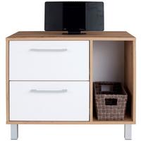 Komoda Box - bijela/boje hrasta, Moderno, drvni materijal/plastika (75/60/40cm) - Modern Living