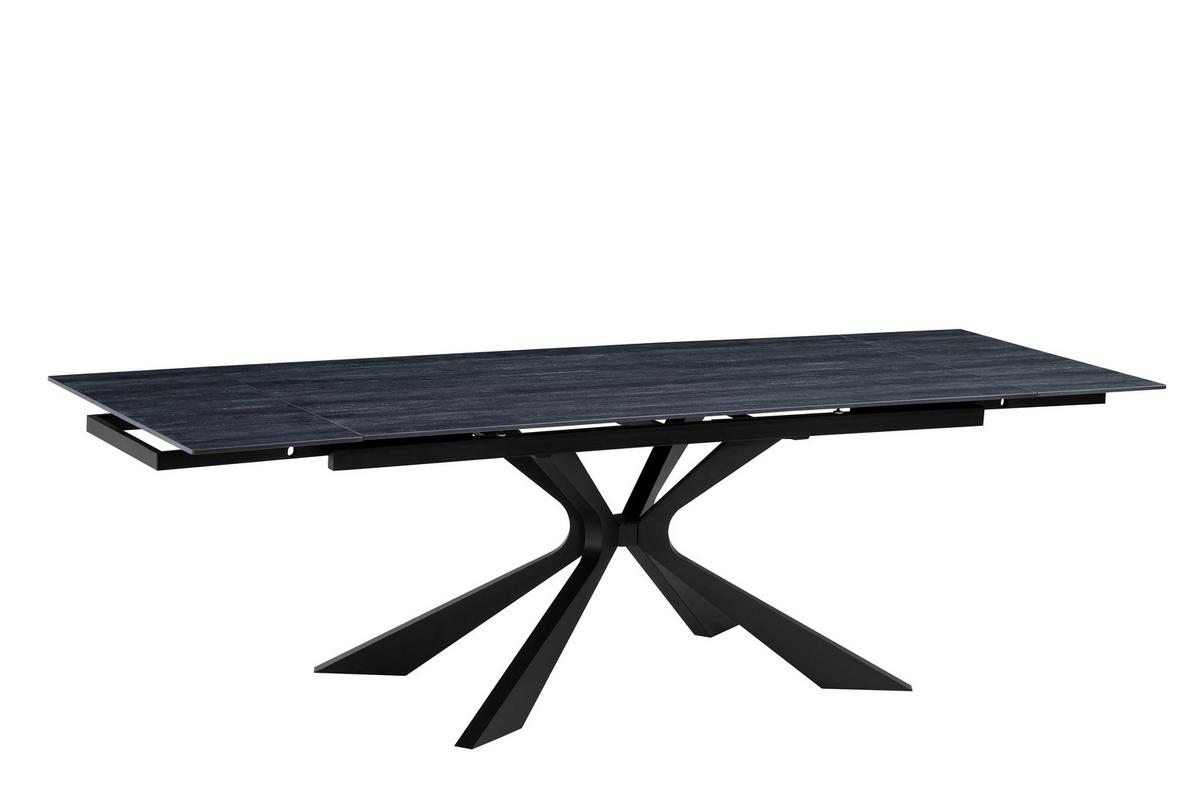 Raztegljiva Miza Hamar, Črna, 180-260x90 - črna, Moderno, kamen/kovina (180-260/90/76cm) - P & B
