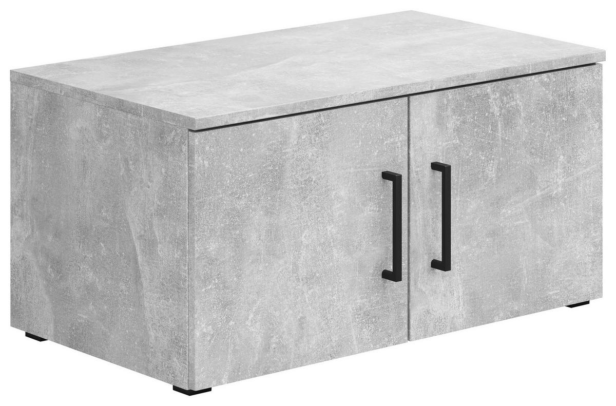 Aufsatzschrank Multistauraum Betonoptik - Schwarz/Grau, MODERN, Holzwerkstoff/Kunststoff (70/35/40cm) - Mömax