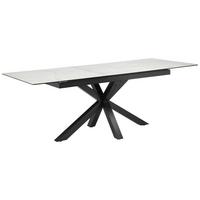 Raztegljiva Miza Lotus, Bela, 168-210x90 - črna/bela, Moderno, kovina/steklo (168-210/90/76cm) - MID.YOU