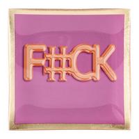 Dekoteller F#ck Orange/Lila ca. 10x10cm - Lila/Goldfarben, MODERN, Glas (10/10cm) - Mömax