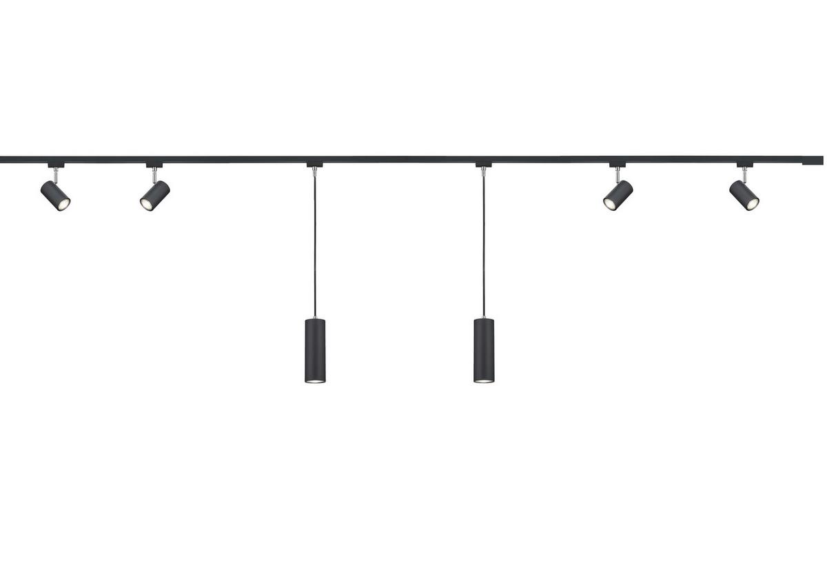 Schienensystem Duoline Marley-Set Schwarz max.25 Watt - Schwarz, Design, Kunststoff (218/5/3cm) - Trio Leuchten