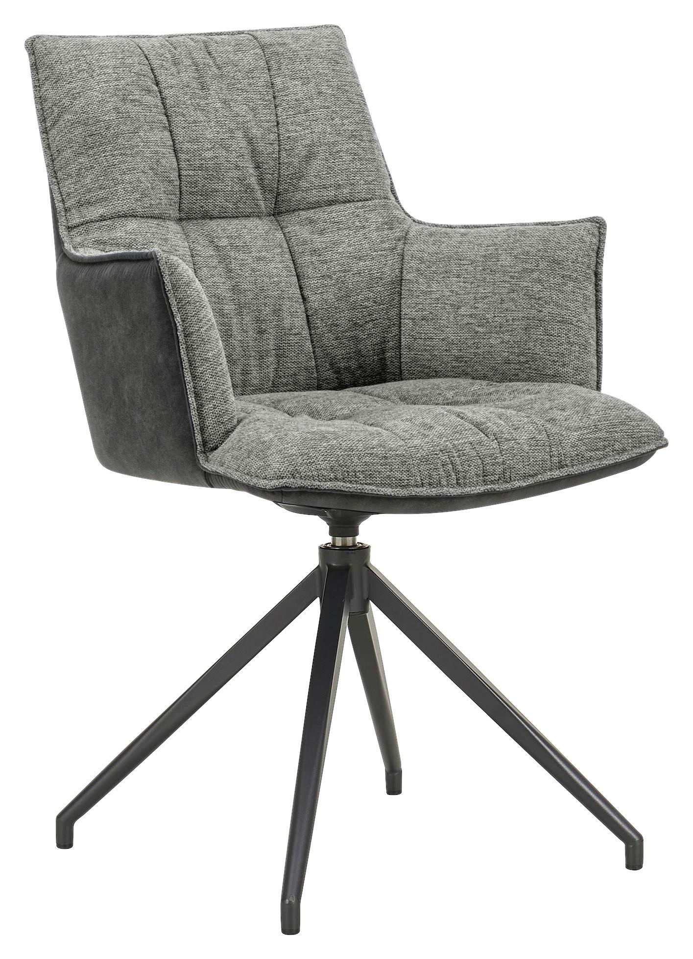 KRZESŁO Z PODŁOKIETNIKAMI OSAKA 2.0 - jasnoszary/czarny, Design, metal/tkanina (59/89,5/63cm) - Novel