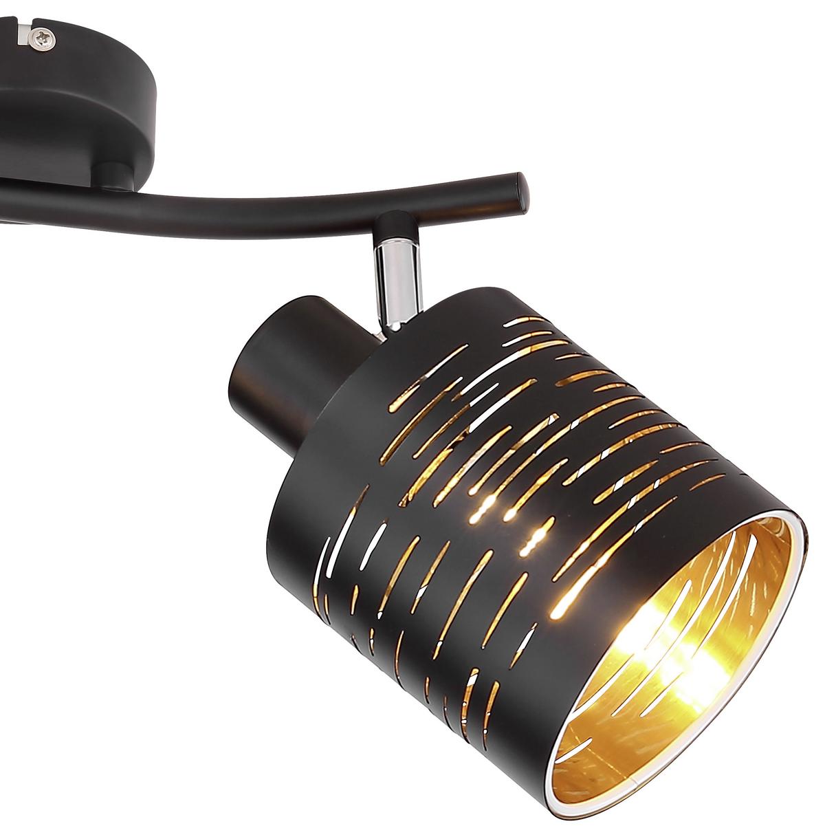 Strahler Tunno in Schwarz max. 15 Watt - Goldfarben/Schwarz, Design, Kunststoff/Metall (29,6/10/16cm) - Globo