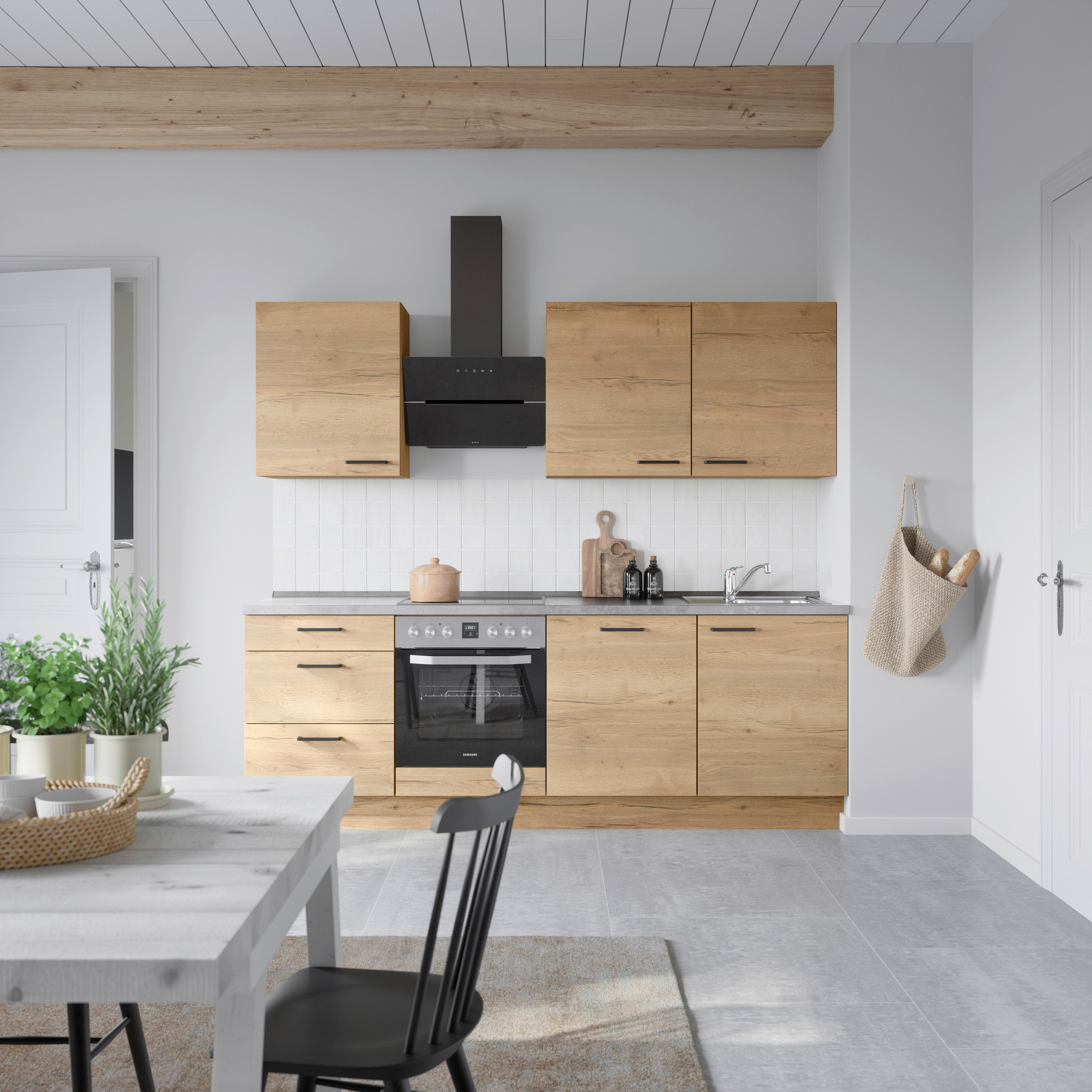 Küchenleerblock Structura High o. Geräte Eiche - Schieferfarben/Eichefarben, MODERN, Holzwerkstoff/Metall (240cm) - Nobilia