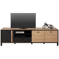 Tv Omarica Hayato, Barva Hrasta, Črna - črna, Moderno, kovina/umetna masa (199,2/56,4cm) - Mömax
