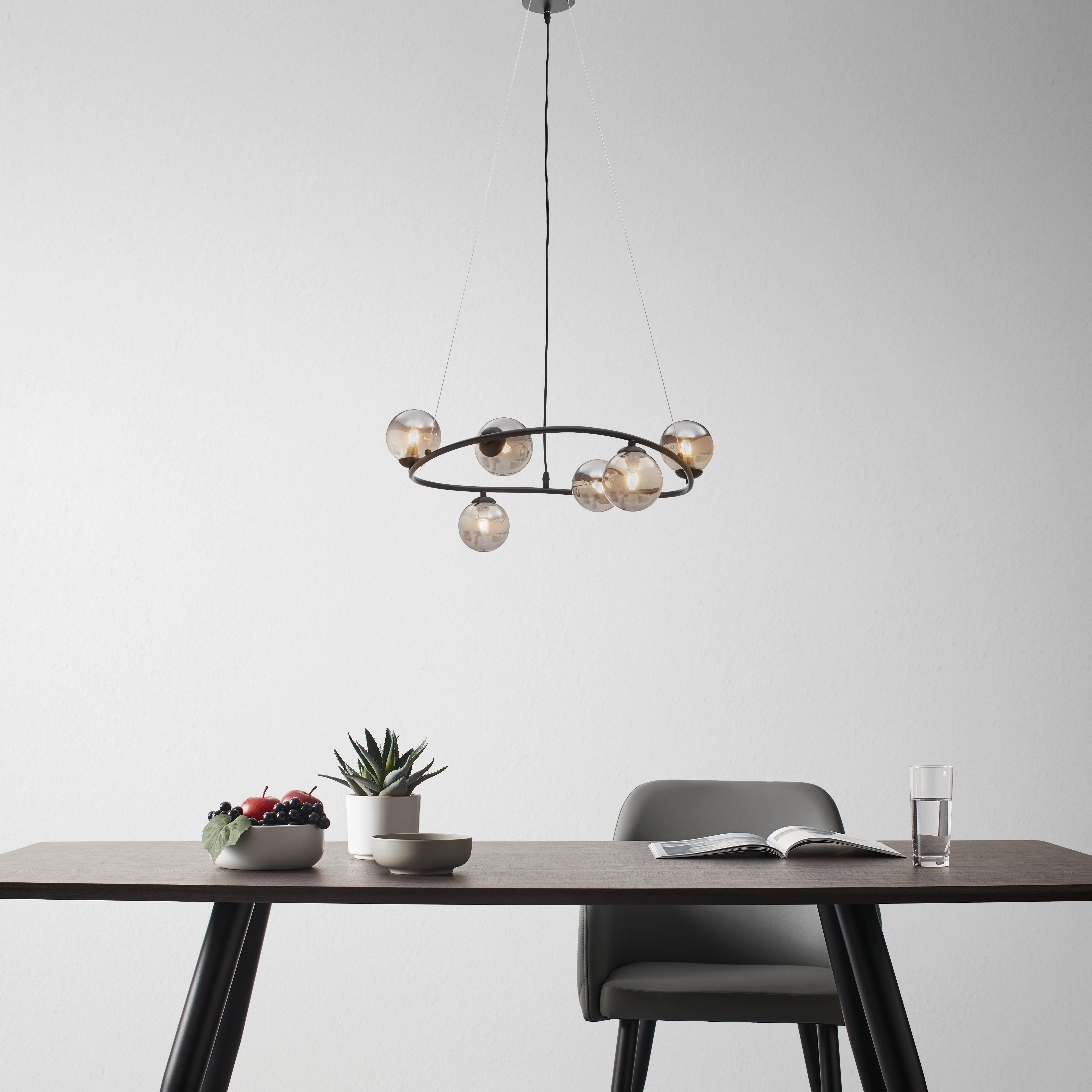 LAMPA SUFITOWA NERON - szary, Modern, metal/szkło (58/58/115cm) - Bessagi Home