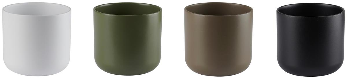 Übertopf Luis in diversen Farben - Taupe/Dunkelgrün, MODERN, Keramik (26,5/26cm) - Mömax