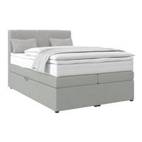 Boxspring Krevet Rossa - srebrne boje/crna, Moderno, drvni materijal/tekstil (140/200cm) - Modern Living