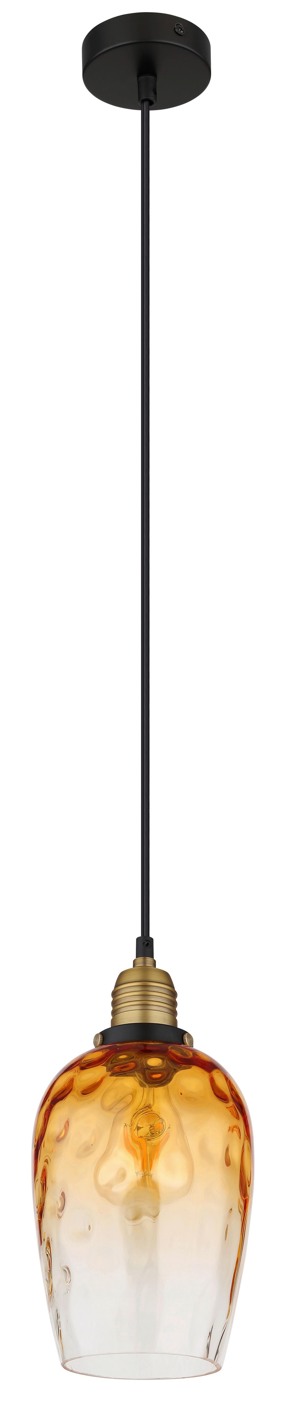 Hängeleuchte Salvy Messingfarben max. 60 Watt - Klar/Messingfarben, Basics, Glas/Metall (15/120cm) - Globo