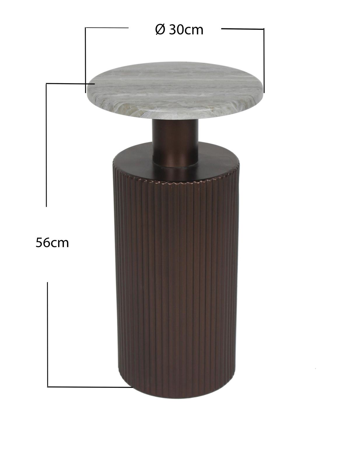Kisasztal Solco - natúr színű/bronzszínű, Lifestyle, faalapú anyag/fém (30/56cm) - Premium Living