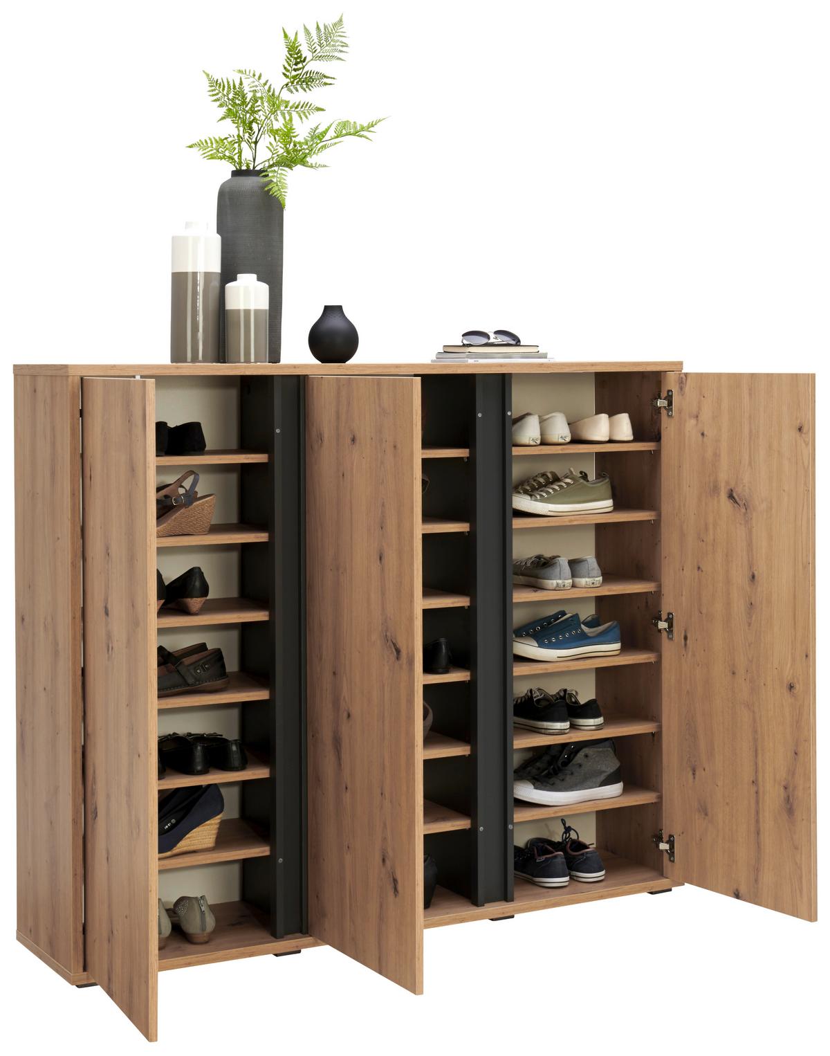 SZAFKA NA BUTY LIV - kolor dębowy, Konventionell, materiał drewnopochodny (145/120/34cm) - Xora