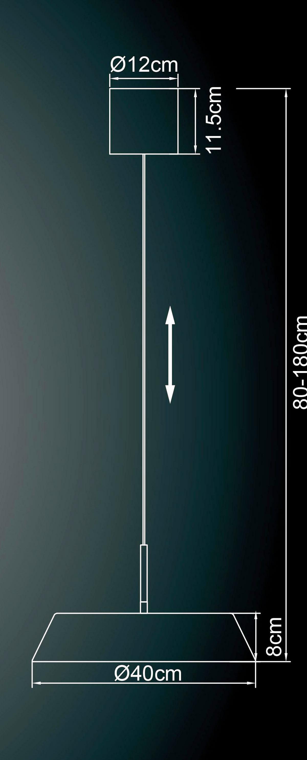 Led-hängeleuchte 15947w Silena - Weiss/Nickelfarben, Basics, Kunststoff/Metall (40/180cm) - Globo