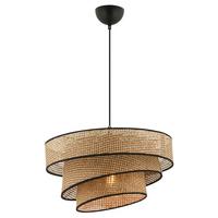 LAMPA WISZĄCA COUPER HAZERAN - BEIGE, BLACK - beżowy/czarny, Design, metal/tkanina (40/72cm) - P & B