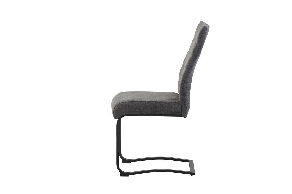 SCHWINGSTUHL-SET LENI - Anthrazit/Schwarz, Modern, Textil/Metall (43/98/59cm) - MID.YOU