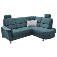 Wohnlandschaft Parole Hellblau Mikrofaser - Chromfarben, KONVENTIONELL, Textil/Metall (231/184cm) - Livetastic