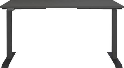 Schreibtisch Ribera in Schwarz/Graphitfarben - Graphitfarben/Schwarz, MODERN, Holzwerkstoff/Metall (140/72-120/80cm) - Premium Living