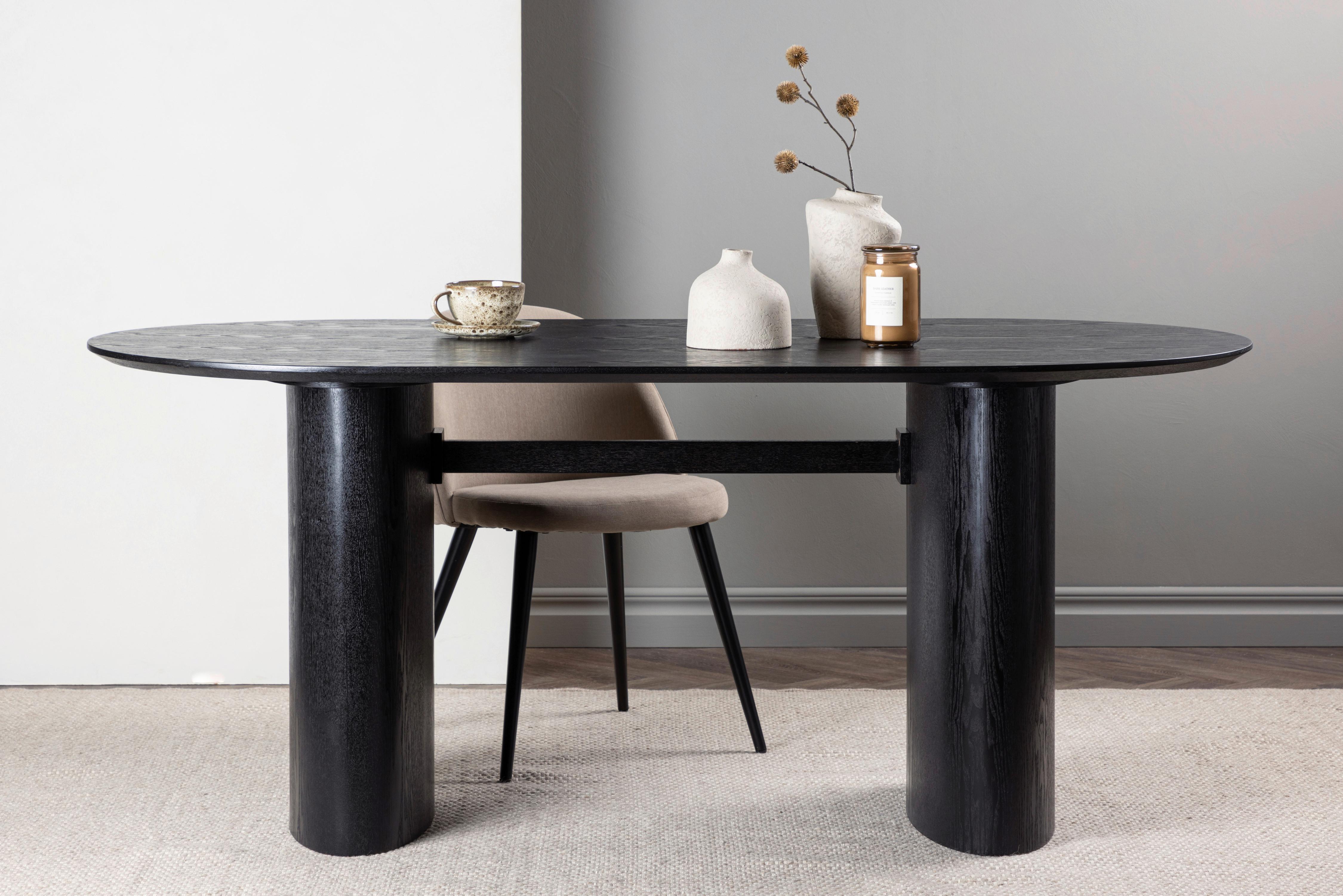 ESSTISCH ISOLDE - Schwarz, Design, Holzwerkstoff (180/90/75cm) - Livetastic