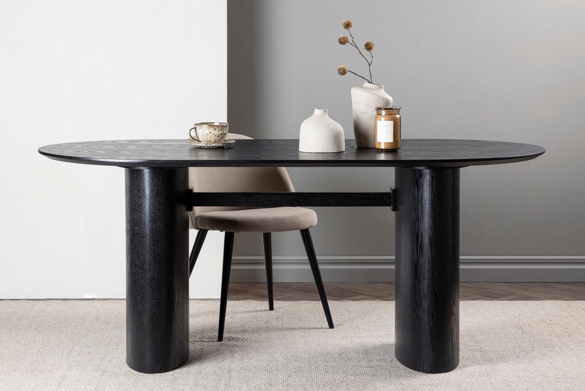 ESSTISCH ISOLDE - Schwarz, Design, Holzwerkstoff (180/90/75cm) - Livetastic