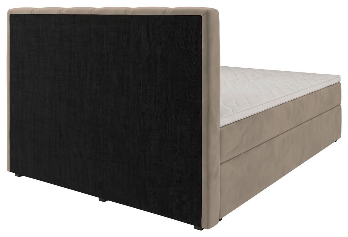 Boxbett Dana Graubraun ca. 140x200cm - Graubraun/Schwarz, Kunststoff/Textil (140/200cm) - Based
