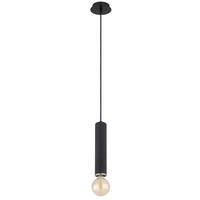 Hängeleuchte Marion in Schwarz max. 60 Watt - Schwarz/Nickelfarben, Basics, Holz/Metall (12/160cm) - Globo