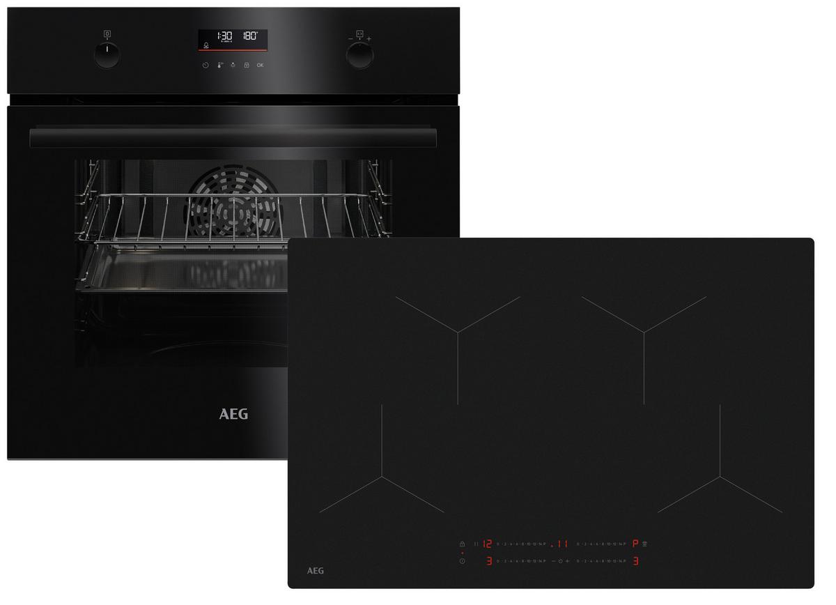Backofenset XXXL80P Saphir matt, rahmenlos - Schwarz, MODERN (77cm) - AEG