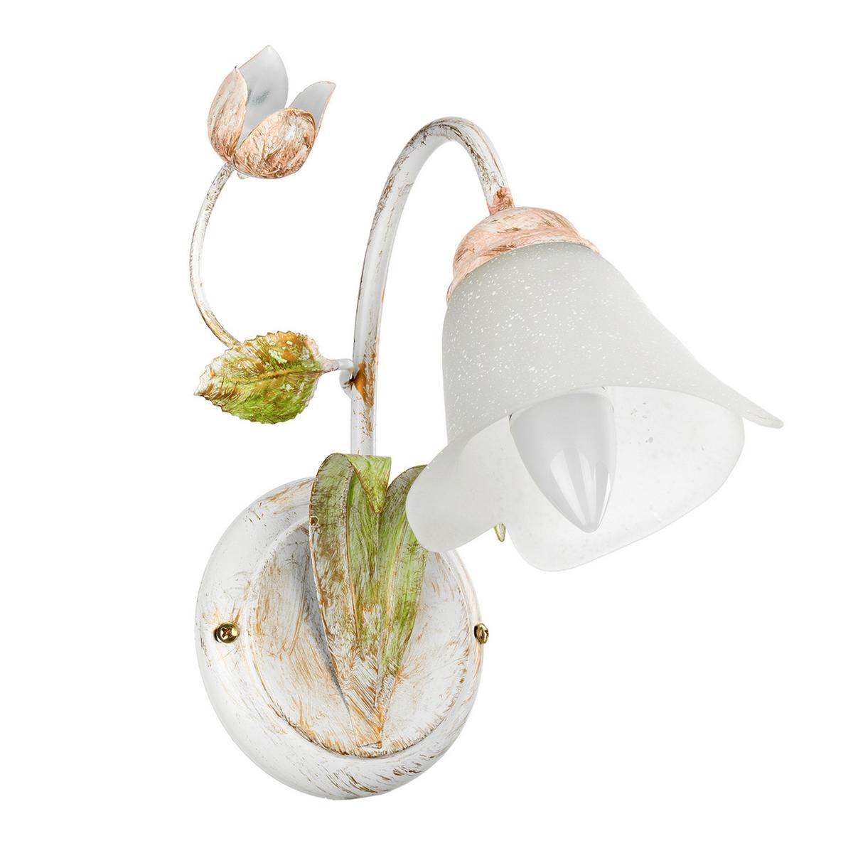 Wandleuchte Wilma Grün/Weiß/Pink max. 6 Watt - Pink/Weiß, KONVENTIONELL, Glas/Metall (23/14/28cm)