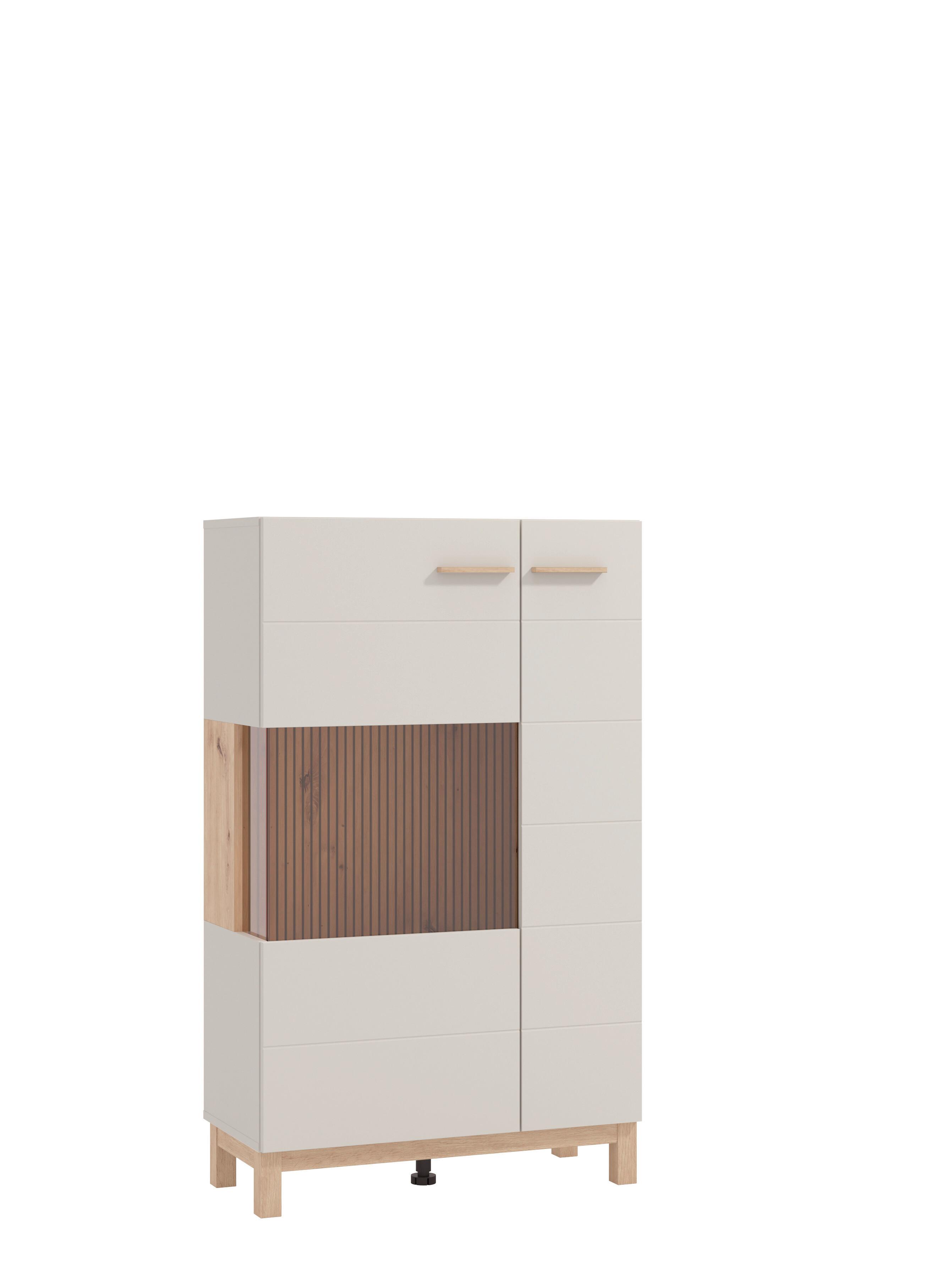 Highboard Essex Ksm Kaschmir/Eiche Artisan - Kaschmir/Eiche Artisan, MODERN, Holzwerkstoff (77/127/35cm) - P & B