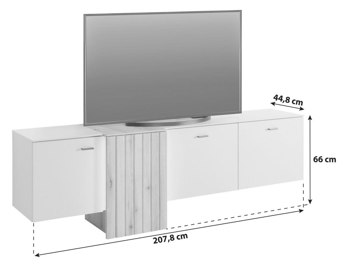 Comodă TV SANTANA - Modern, material pe bază de lemn (207,8/66/44,8cm) - Modern Living